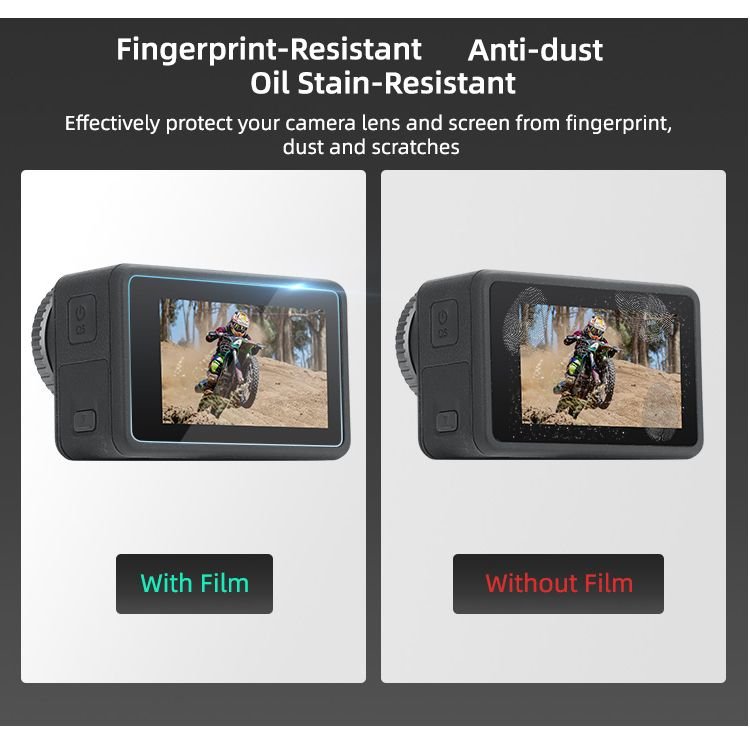 2 Sets of SunnyLife Tempered Glass Protectors for DJI Osmo Action 3