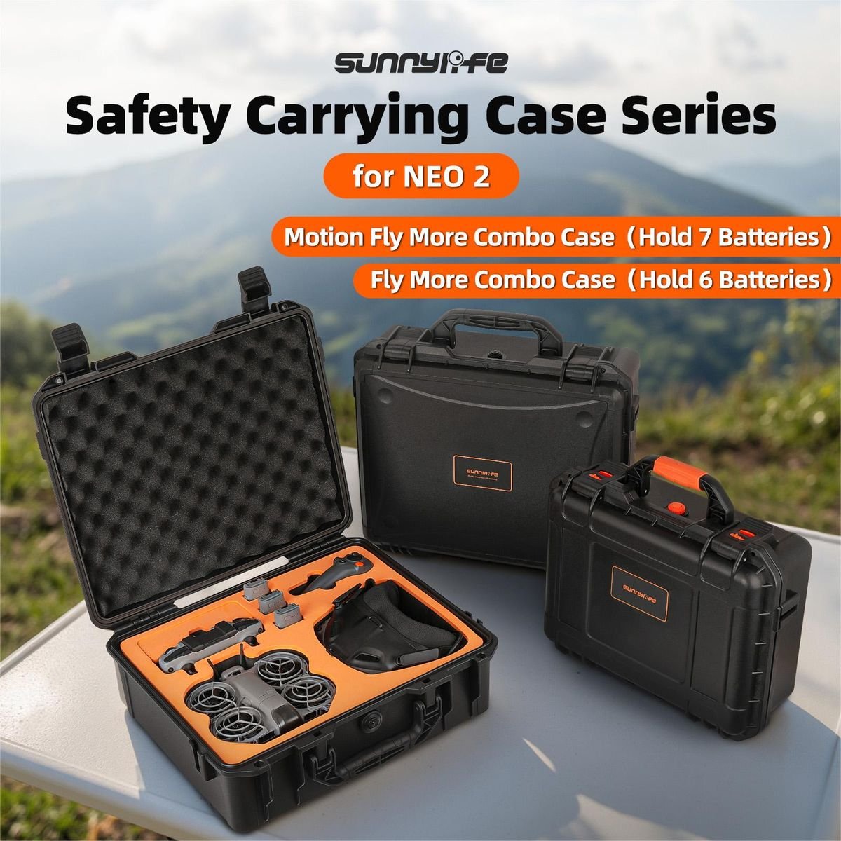 Sunnylife ABS Waterproof Hard Shell Case for DJI NEO 2 Fly More Combo - Image 4