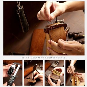 Hallmo Genuine Leather Car Key Cover for Volvo XC40/60/90 2017 & Newer - Image 4