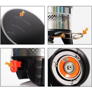 Fast-Boil 1000W Portable Backpacking Camping Stove System - 0.9L Pot - Image 4