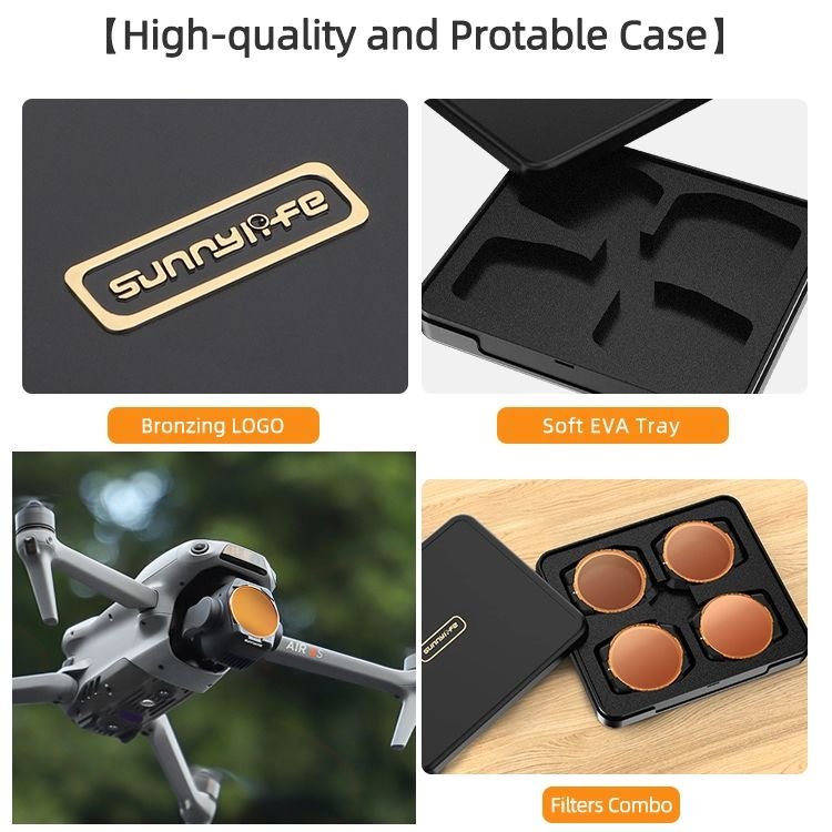 4pc SunnyLife ND Filter Set compatible with DJI Mavic Air 3S