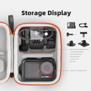 Sunnylife Hard Carry Case for DJI Osmo Action 5/4/3-Black with Carabiner - Image 4