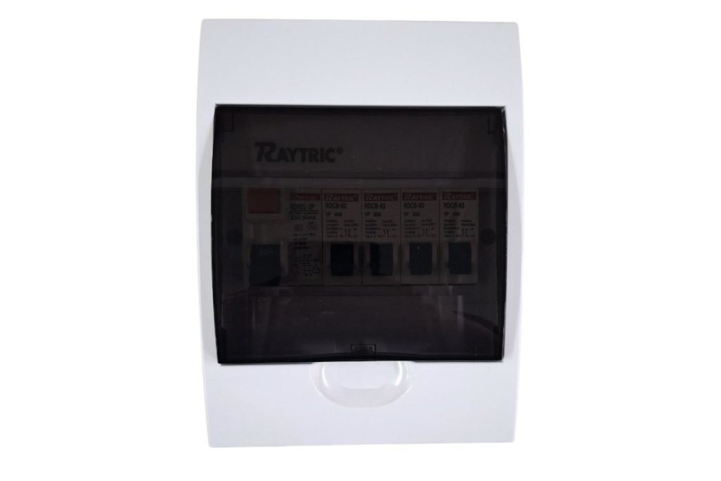 Raytric 6-Way DIN Populated Surface PVC Distribution Board Box