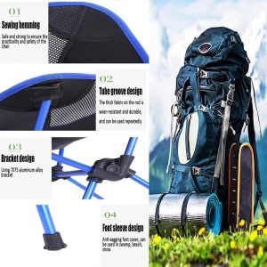 Feather-Light Camping Chair (Aircraft Grade Anodized Aluminum Frame) Blue - Image 5