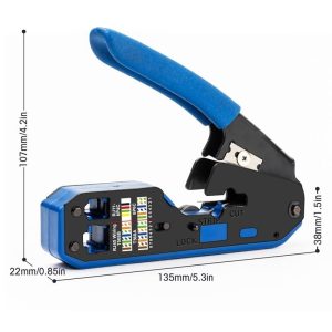 RJ45 RJ12 RJ11 Modular Crimper Standard-Crimp With Extra Wire Stripper - Image 5
