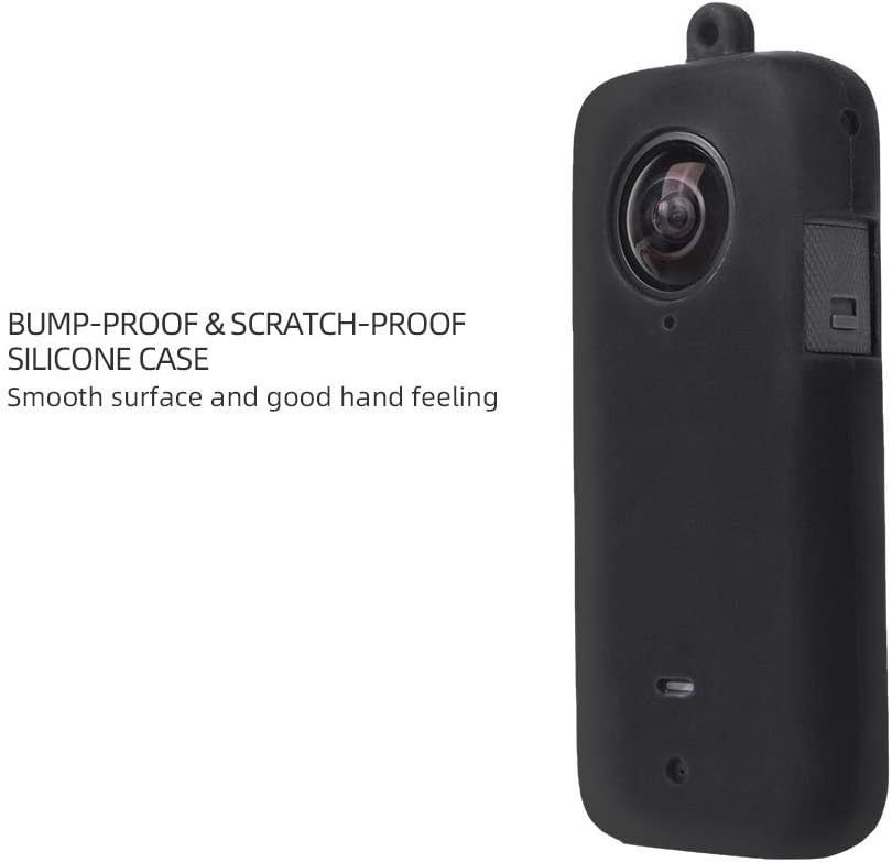 SunnyLife Silicone Cover with Lanyard for Insta360 ONE X2 - Black