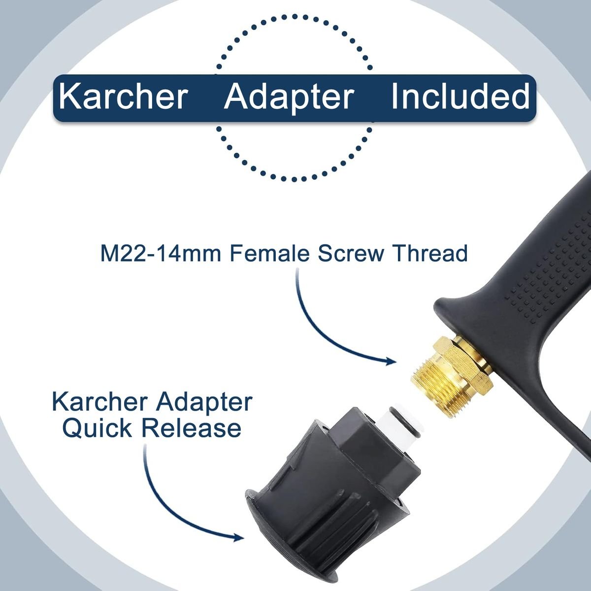 High-Pressure Washer Spray Gun + Foam Cannon Kit for Kärcher - 5 Nozzles - Image 5