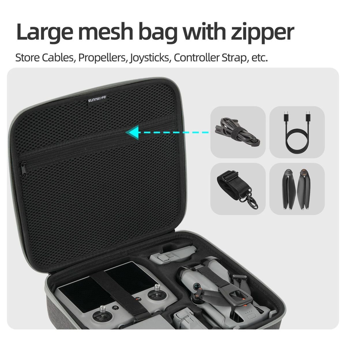 SunnyLife Protective Case for DJI Mini 5 Pro with Shoulder Strap - Image 5