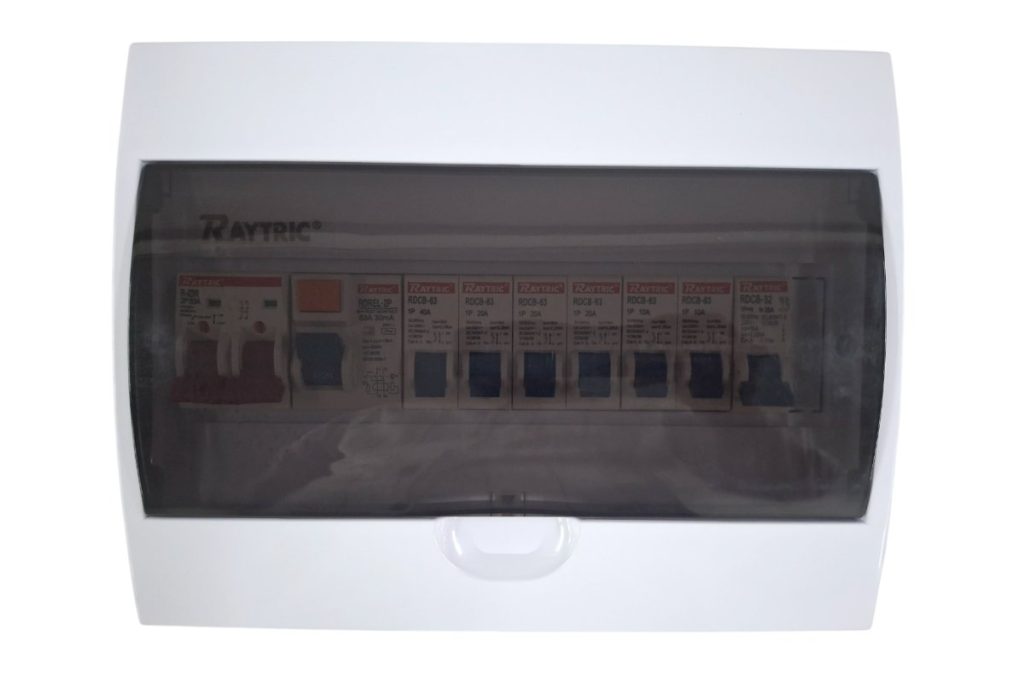 Raytric 12-Way DIN Populated Surface PVC Distribution Board Box