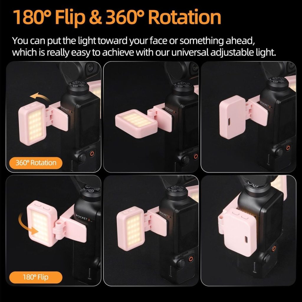 Sunnylife Adjustable Dual Fill Light for DJI Osmo Pocket 3 (Black)