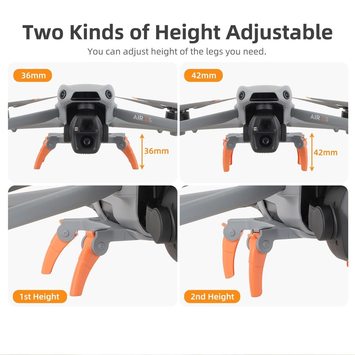 SunnyLife Spider Landing Gear for DJI Air 3/Air 3S - Grey - Image 5