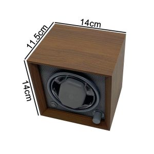 USB Powered Single Watch Winder with LED Backlight (Walnut Finish) - Image 5