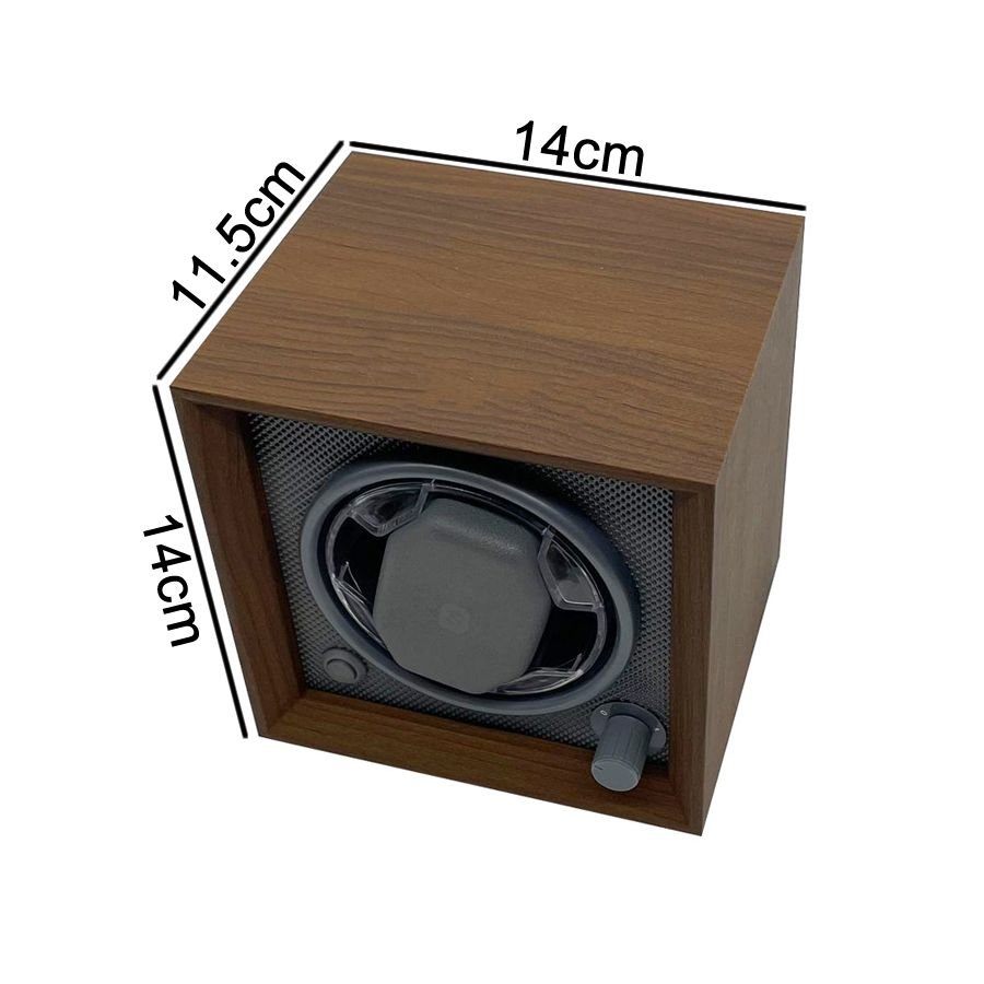 USB Powered Single Watch Winder with LED Backlight (Walnut Finish)