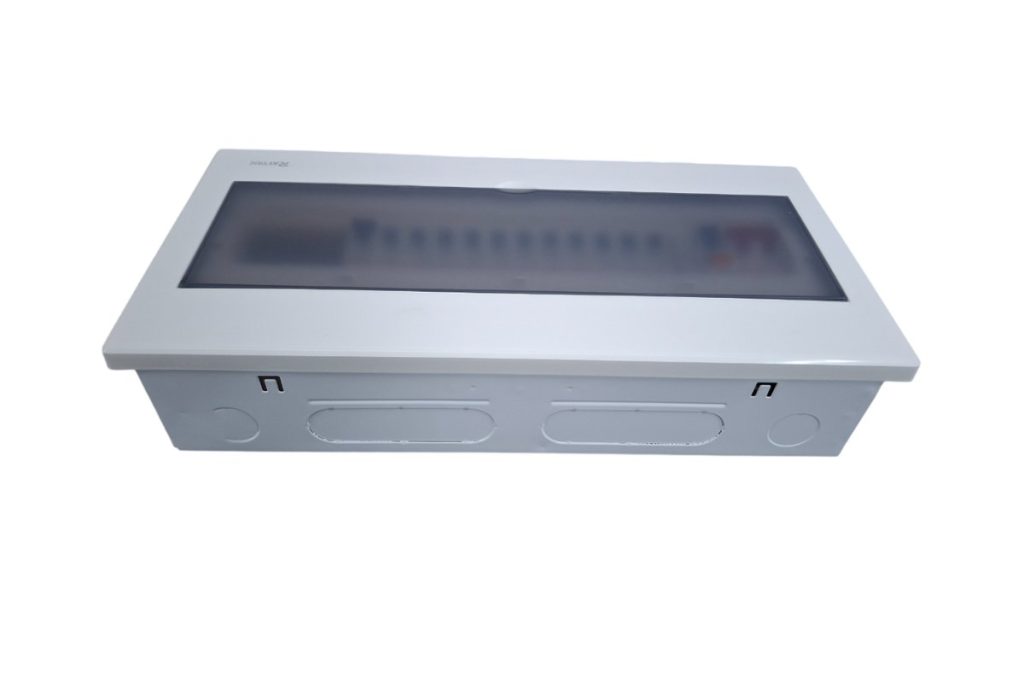 Raytric 18-Way Din Populated Flush Distribution Box| Metal Base |