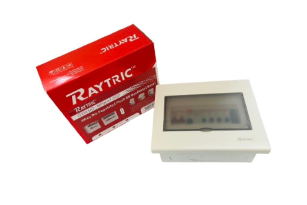 Raytric 8Way Din Populated Flush Db Box Metal Base MP06A7-9GP