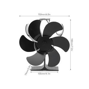 6 Blade Thermal Fan with Ribbed Body for Closed Combustion Fireplaces - Image 6