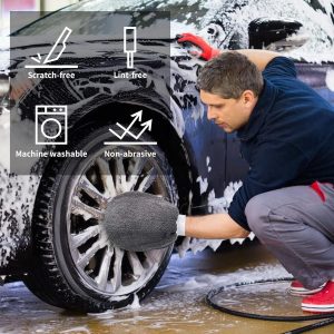 9-Piece Microfiber Car Cleaning Kit - Wash Mitt, Sponge, Brush & Cloths - Image 6