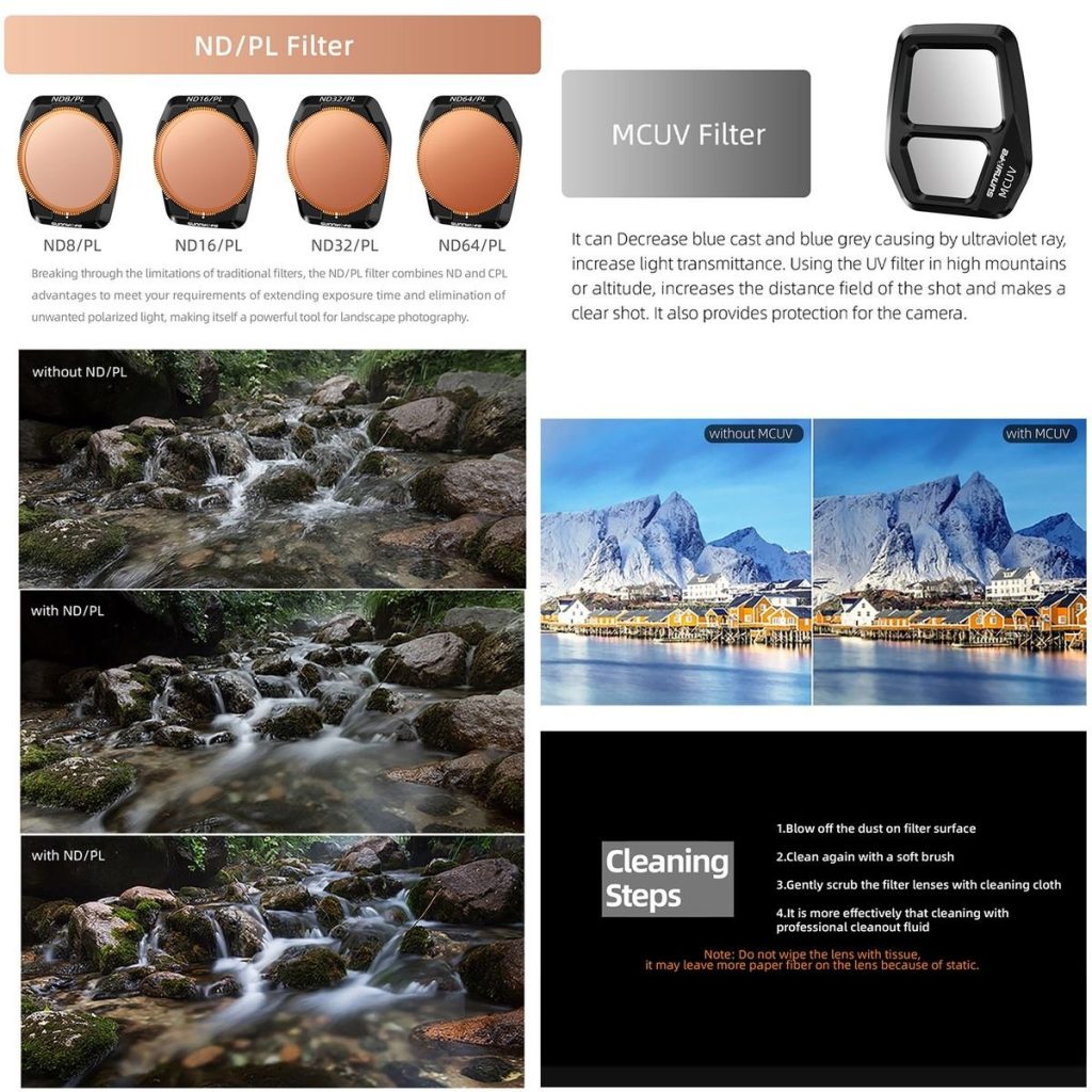 6pc SunnyLife ND Filter Set for DJI Mavic Air 3S