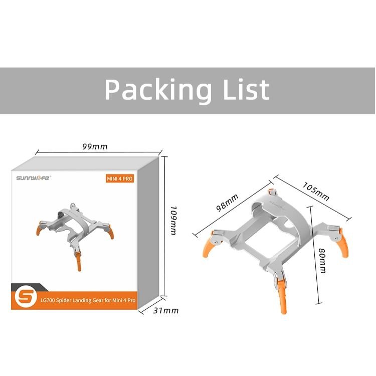 SunnyLife Spider Landing Gear for DJI Mini 4 Pro - Grey