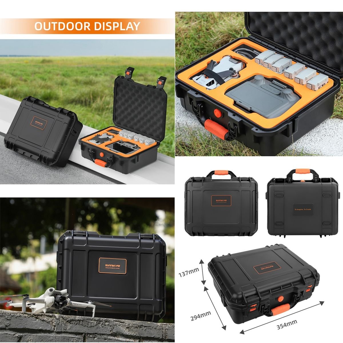 SunnyLife ABS Hard Shell Waterproof Case for DJI Mini 4 Pro - Image 6