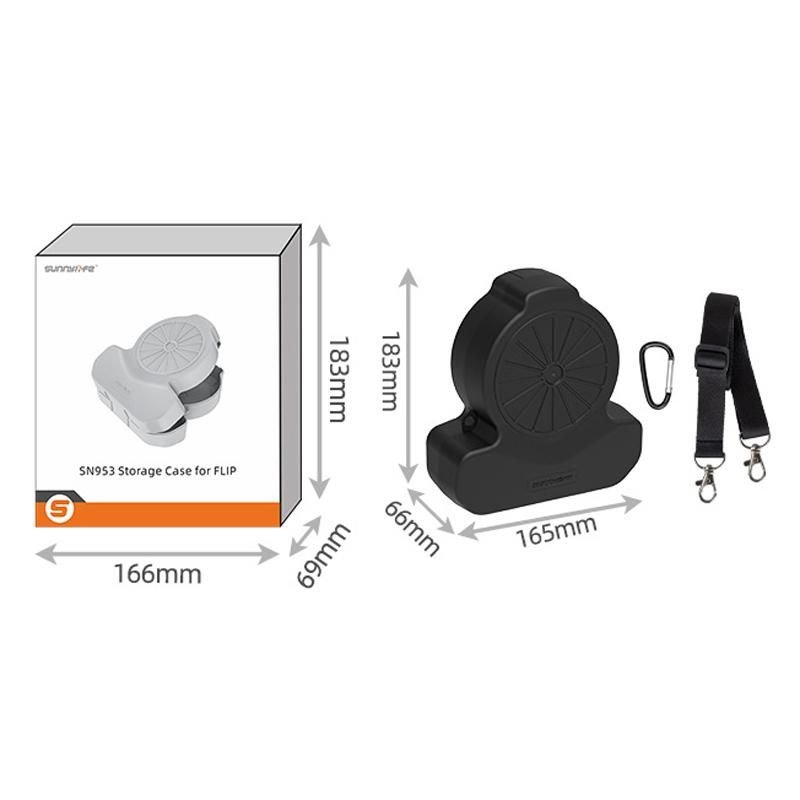 Sunnylife Hard Carry Case for DJI Flip-Black with Shoulder Strap & Carabiner