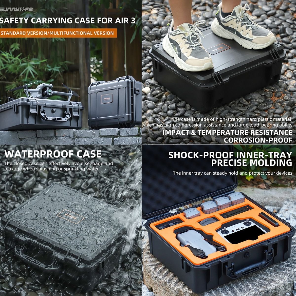 SunnyLife ABS Hard Shell Waterproof Case for DJI Air 3/Air 3S - Image 8