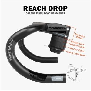 TOSEEK TR5500 Carbon FULLY Integrated Road Bar - 440mm Wide - 90mm Stem - Image 8
