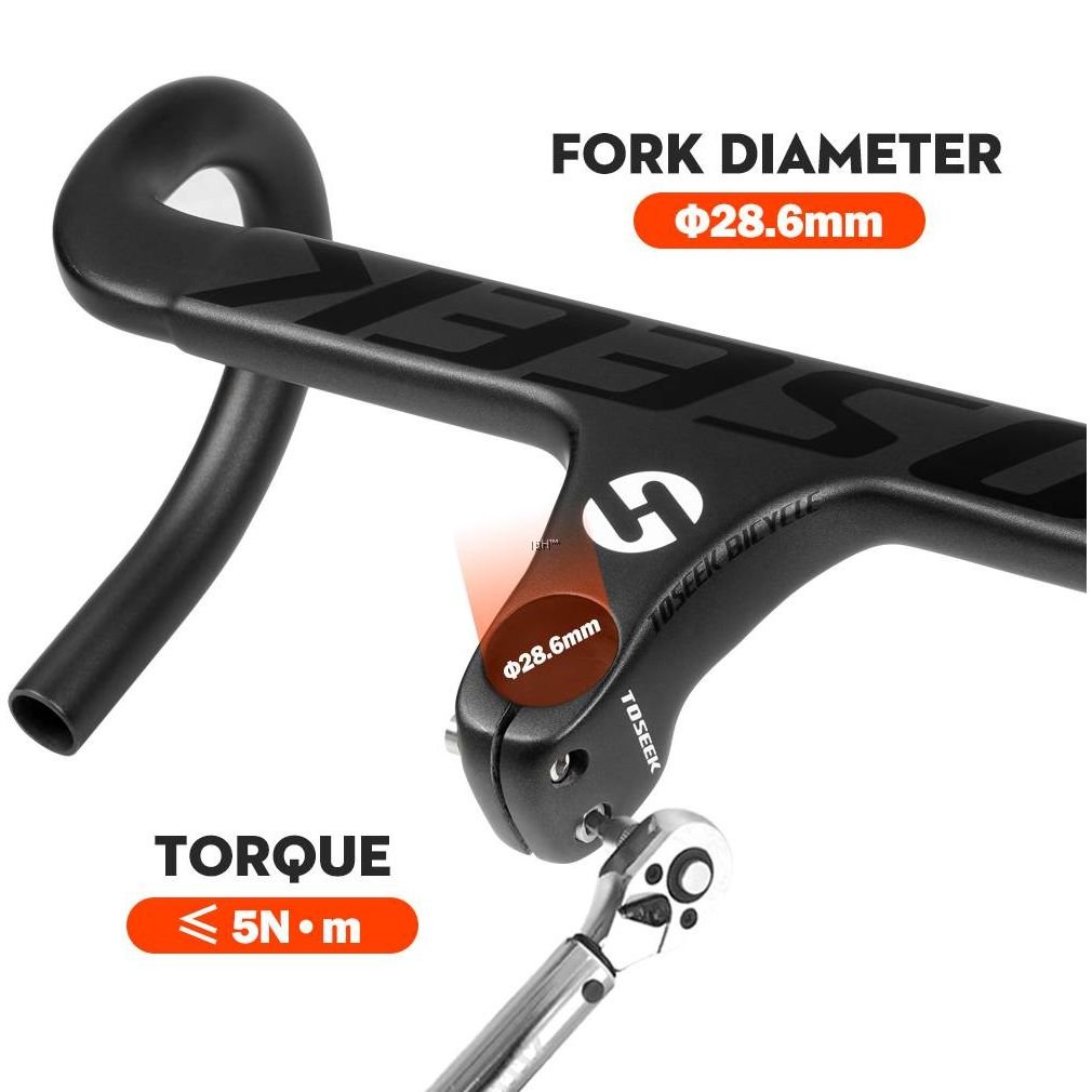 TOSEEK TR2200 Carbon Integrated Road Bar - 420mm Wide - 100mm Stem