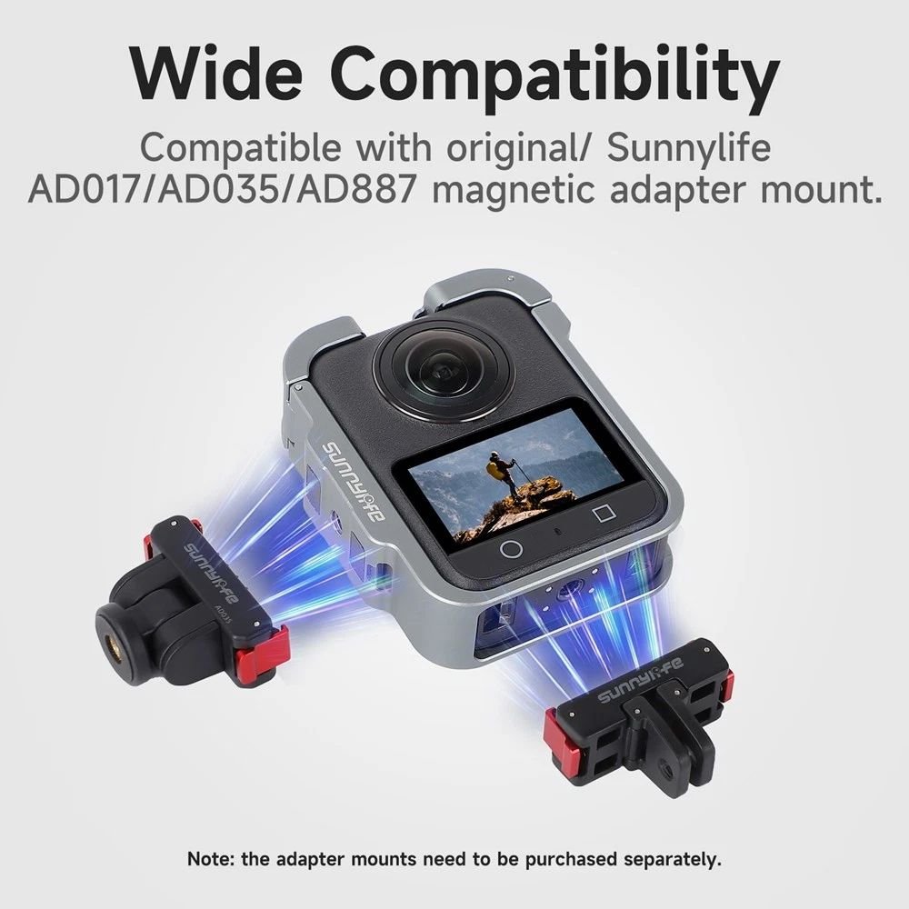 Sunnylife Aluminum Housing with Cold Shoe & Magnetic Mount for Osmo 360