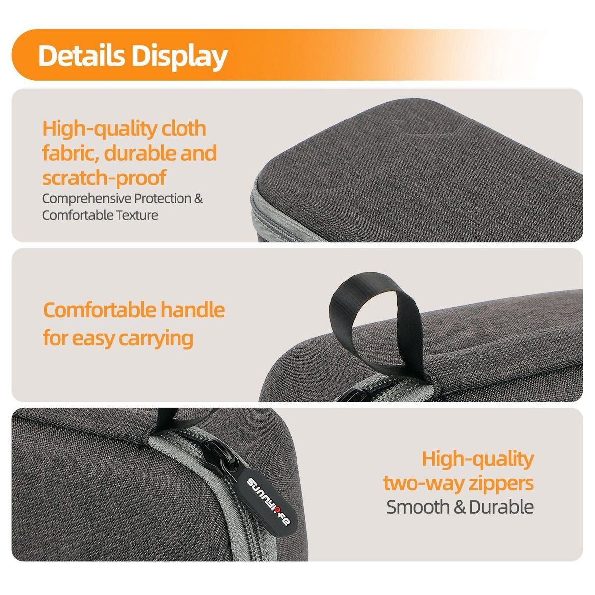 Sunnylife Hardshell EVA Carry Case Compatible With DJI Osmo 360 (Grey) - Image 8