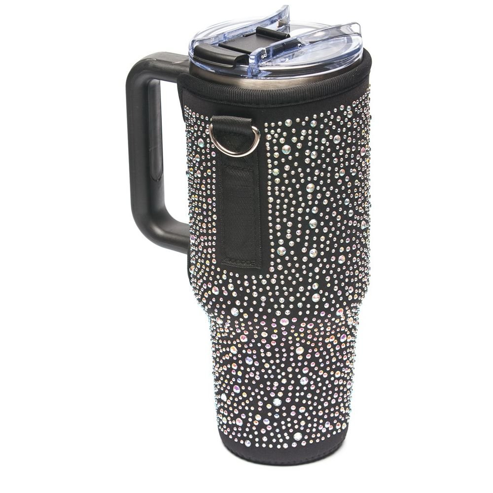 Neoprene & Rhinestone Cover with Shoulder Strap for 40oz Stanley Cup