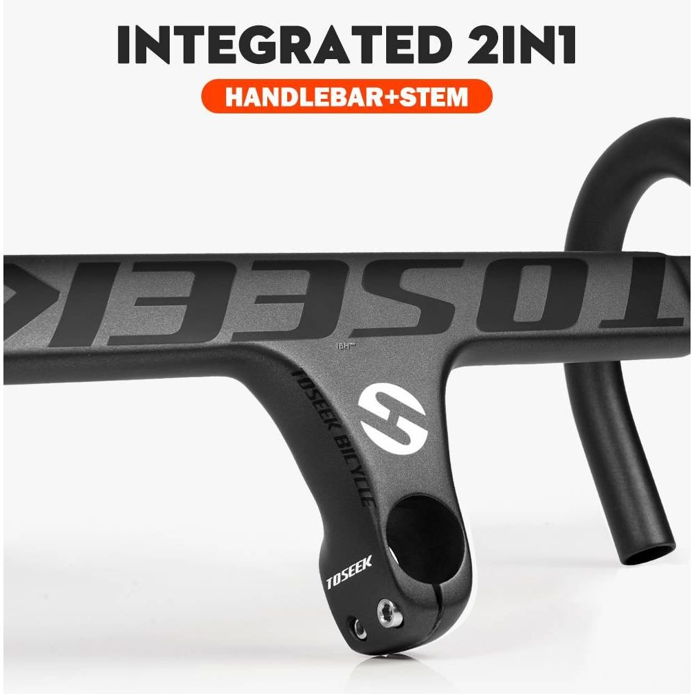 TOSEEK TR2200 Carbon Integrated Road Bar - 400mm Wide - 90mm Stem