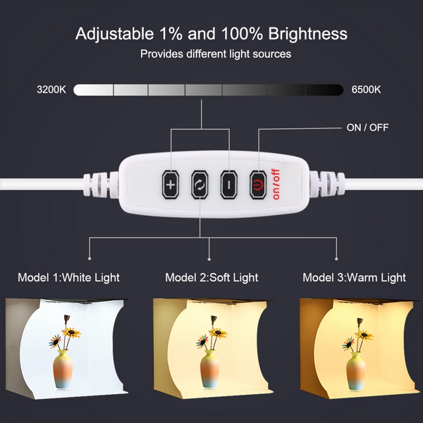 PULUZ 30cm Photo Box with Ring Light (6 Colour Backdrops)