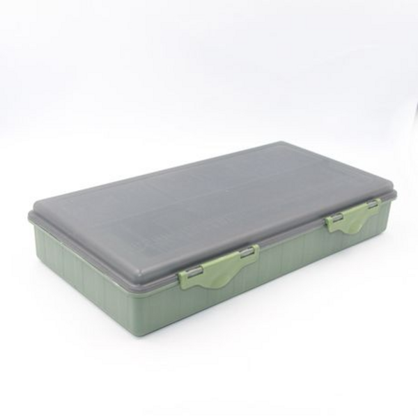 9 Piece Carp Fishing Tackle Box with 2 Rig Holders & 28 Pins