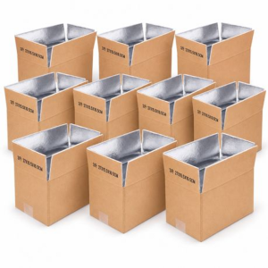 10 Pack Insulated Shipping Boxes 27 x 15.5 x 16.5cm (Foil & Polystyrene) - Image 1