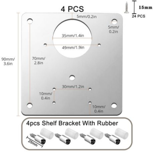 4 Piece Cupboard Hinge Repair Plates & 4 Piece Shelf Support Screws Set - Image 4