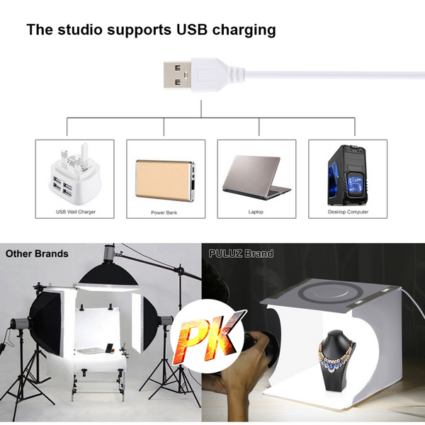 PULUZ 30cm Photo Box with Ring Light (6 Colour Backdrops)
