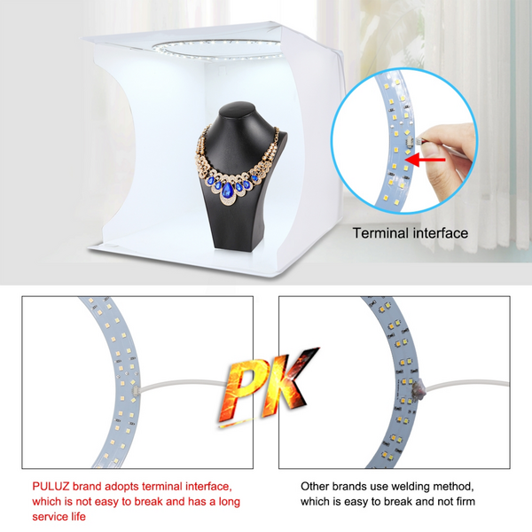 PULUZ 30cm Photo Box with Ring Light (6 Colour Backdrops)