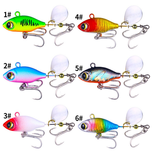 Hengjia Metal VIB Rotating Lure Size: 5.8cm 14g(6 Colors w/Tackle Box)