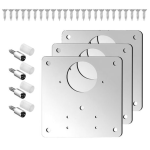 4 Piece Cupboard Hinge Repair Plates & 4 Piece Shelf Support Screws Set - Image 1