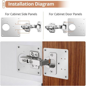 4 Piece Cupboard Hinge Repair Plates & 4 Piece Shelf Support Screws Set - Image 3