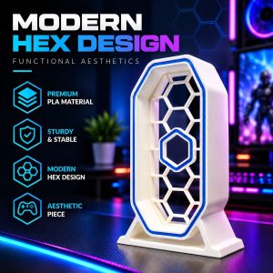 Gaming Headphone Stand with Modern Hex Design - Image 13