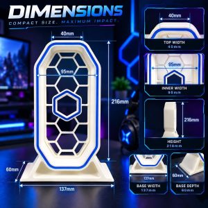 Gaming Headphone Stand with Modern Hex Design - Image 14