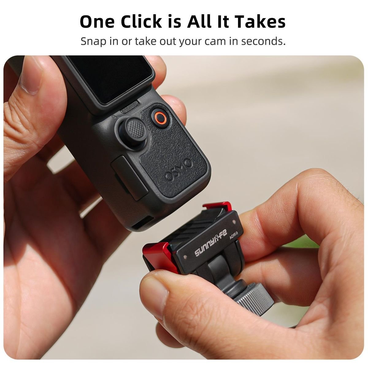 Sunnylife 1/4 Inch Adapter Mount - Compatible With DJI Osmo Pocket 4/3 - Image 2