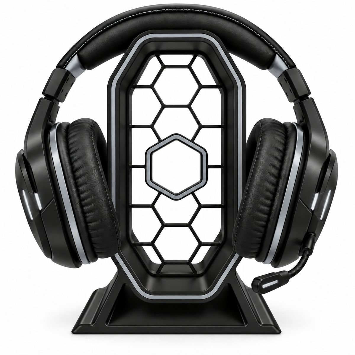 Gaming Headphone Stand with Modern Hex Design - Image 10