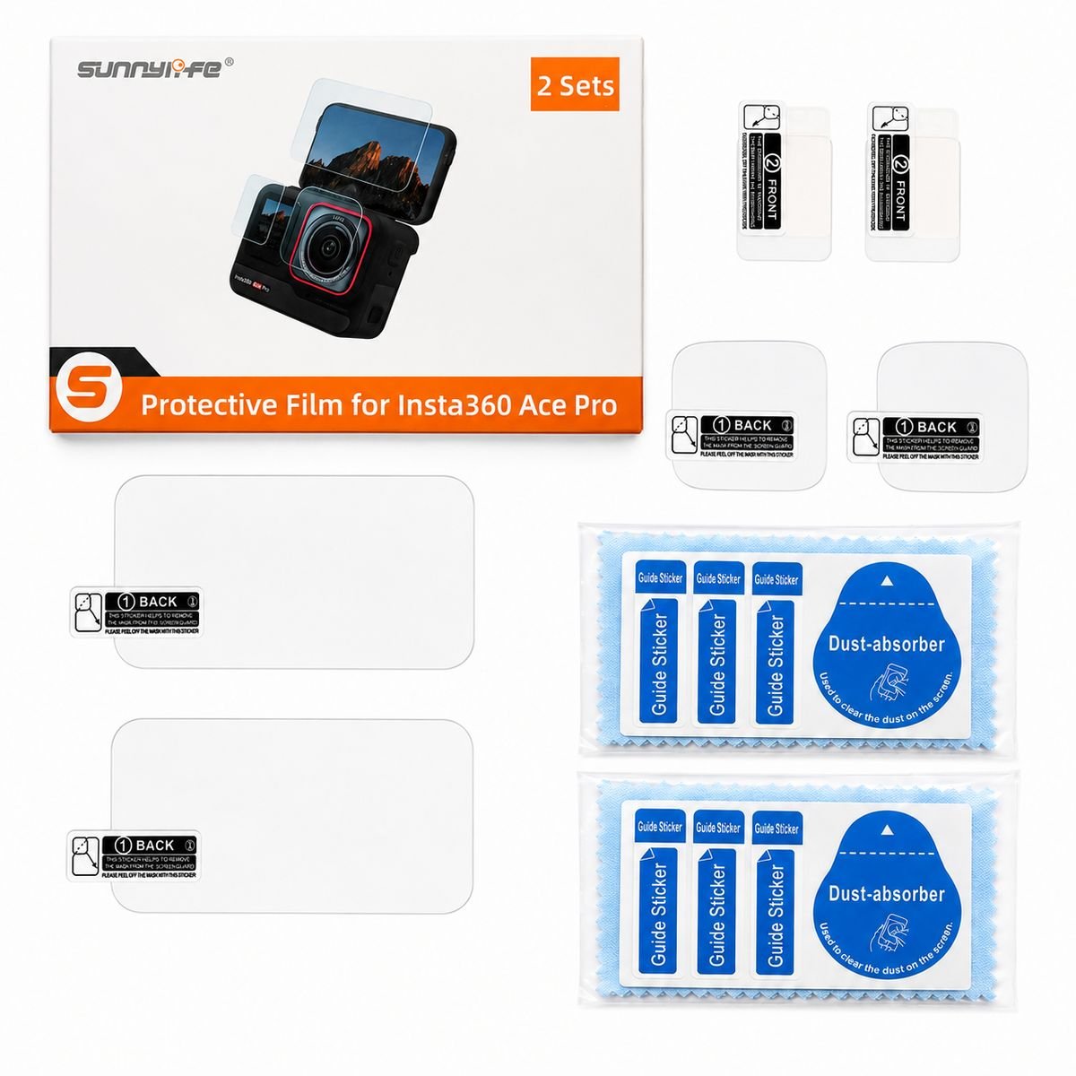 Sunnylife Screen Protector 2 Sets Compatible With Insta360 Ace Pro - Image 2