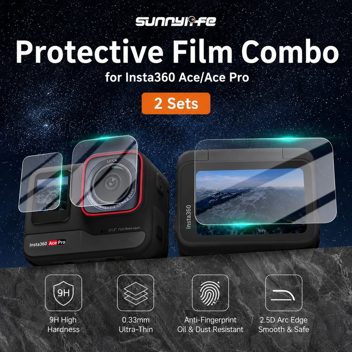 Sunnylife Screen Protector 2 Sets Compatible With Insta360 Ace Pro - Image 3