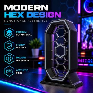 Gaming Headphone Stand with Modern Hex Design - Image 12