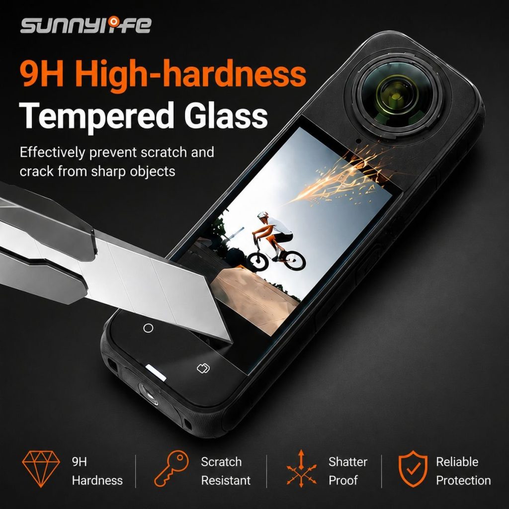 Sunnylife 3D Curved Screen ProtectorCompatible With Insta360 X5/X4 2 Pack