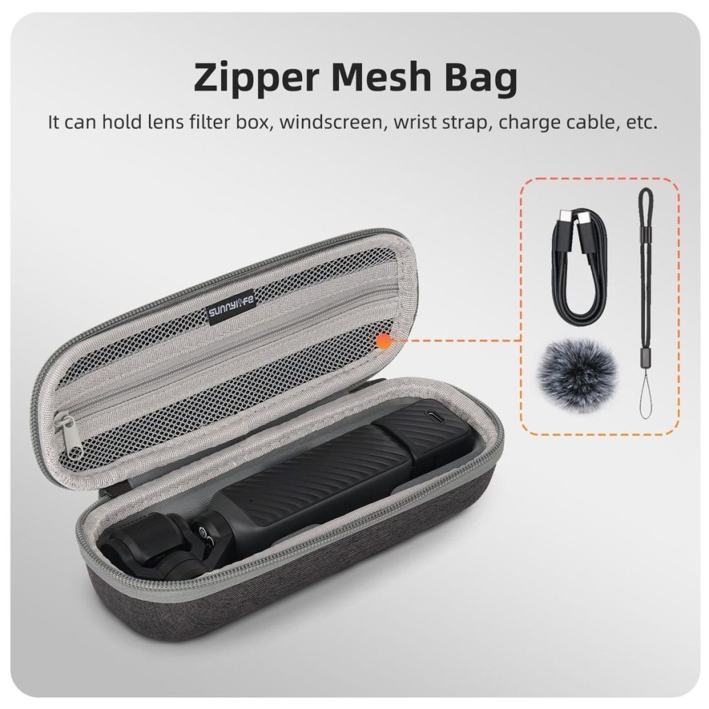Sunnylife Combo Case Compatible With DJI Osmo Pocket 4/3 With Carabiner